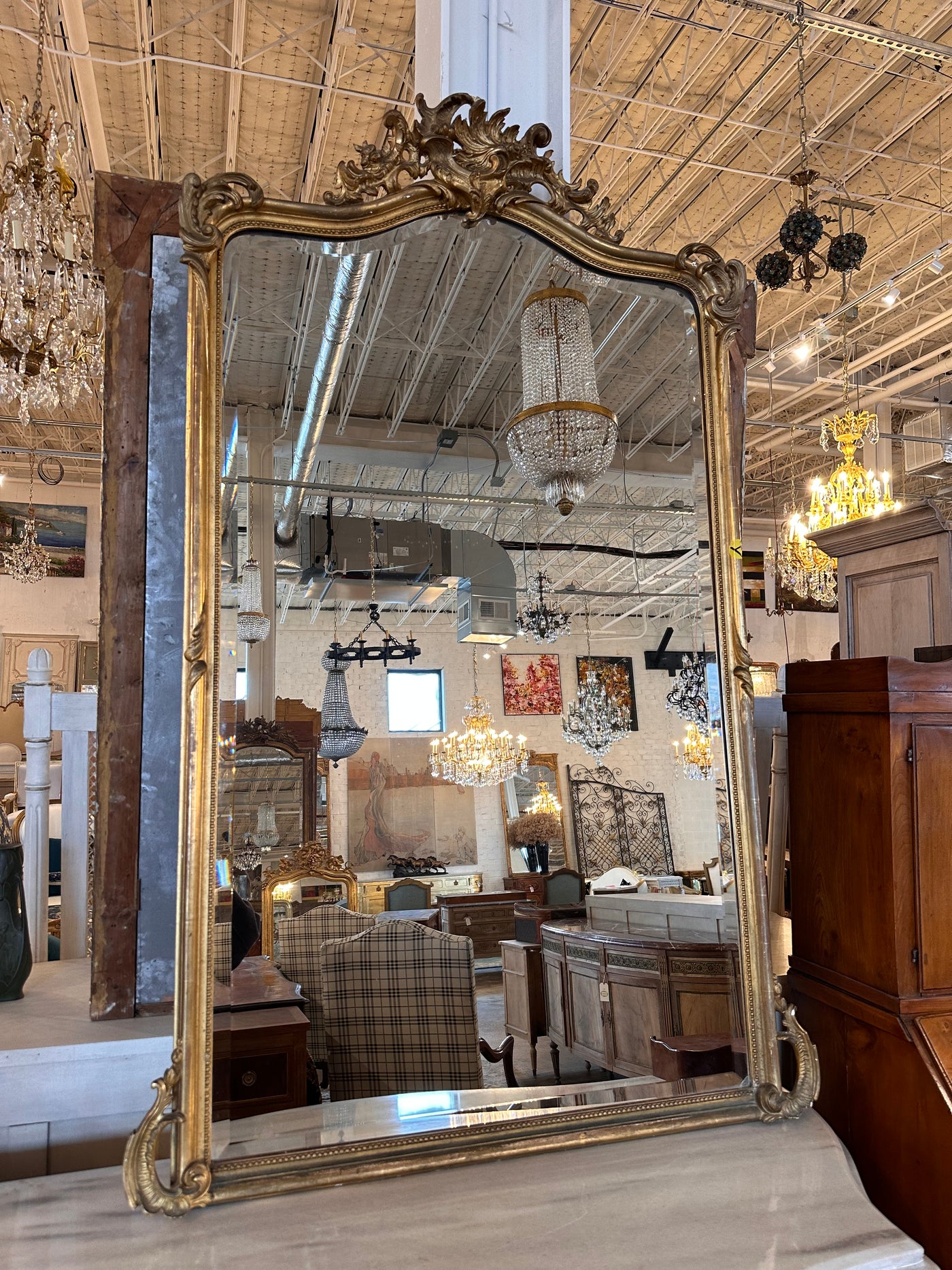 18th Century Mirror with Beveled Glass