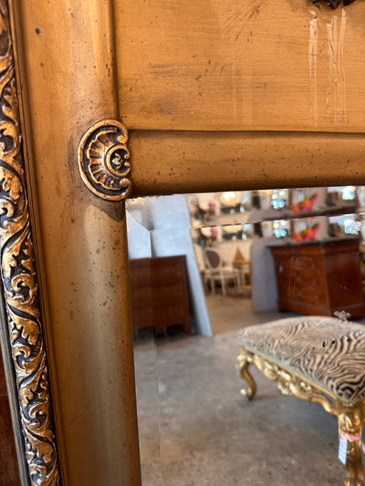 18th Century French Trumeau Mirror with Beveled Glass