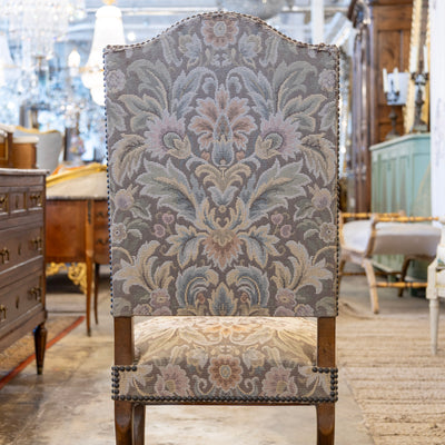 Louis XVI Dining Chair – Brown Frame with Original Tapestry Upholstery