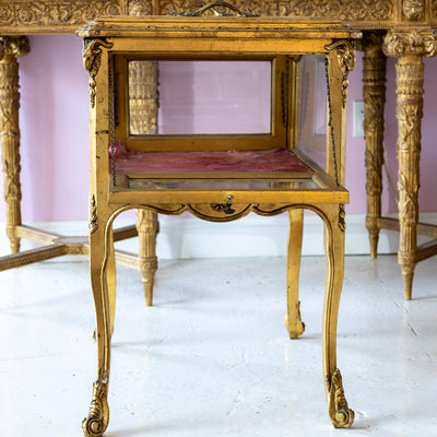 Gilded Jewelry Vitrine – Original Pink Interior