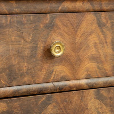Louis Philippe Burl Wood Chest – Black Marble Top & Brass Hardware