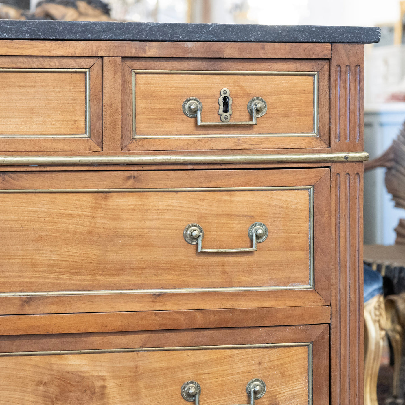 Louis XVI 18th Century Chest – Wood with Black Marble Top