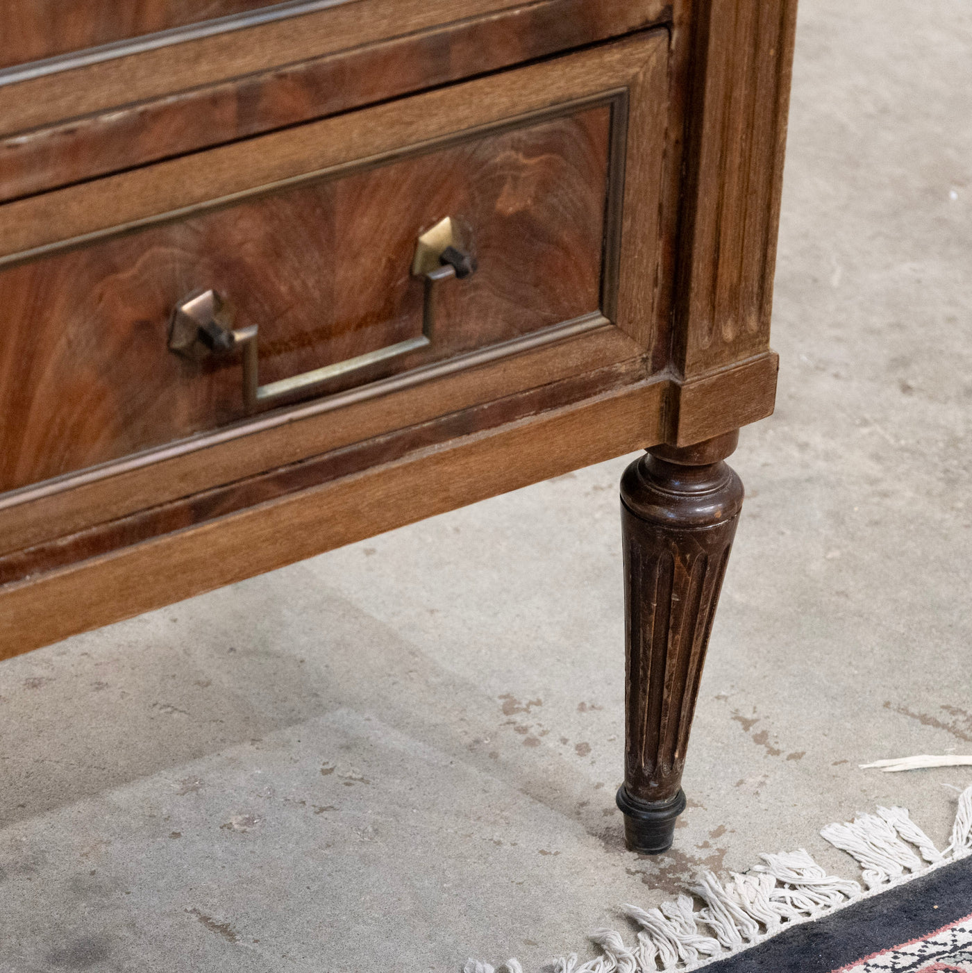 18th Century Louis XVI Dark Wood Chest – Black Marble Top
