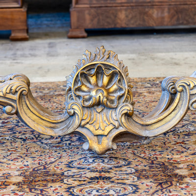 Louis XV Ornate Console Table – Detailed Gold Carvings & White Marble Top