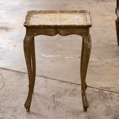 Hand-Painted Italian Nesting Tables – Scalloped Edges & Floral Detailing