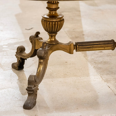 French Brass Oval Coffee Table – Green Onyx Top