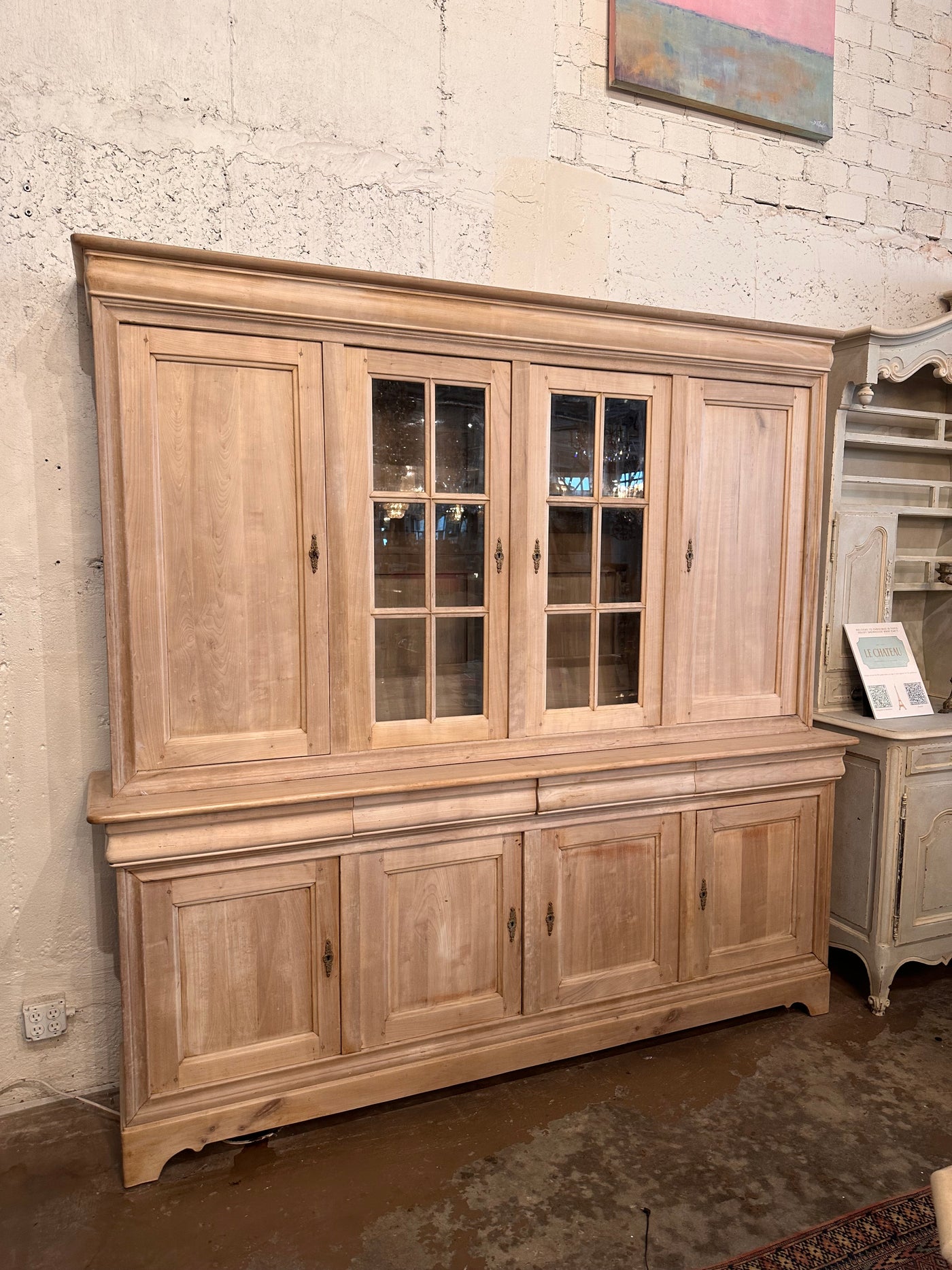 Antique 19th Century Natural Wood French Cupboard | Le Chateau | European Luxury Furniture in Atlanta