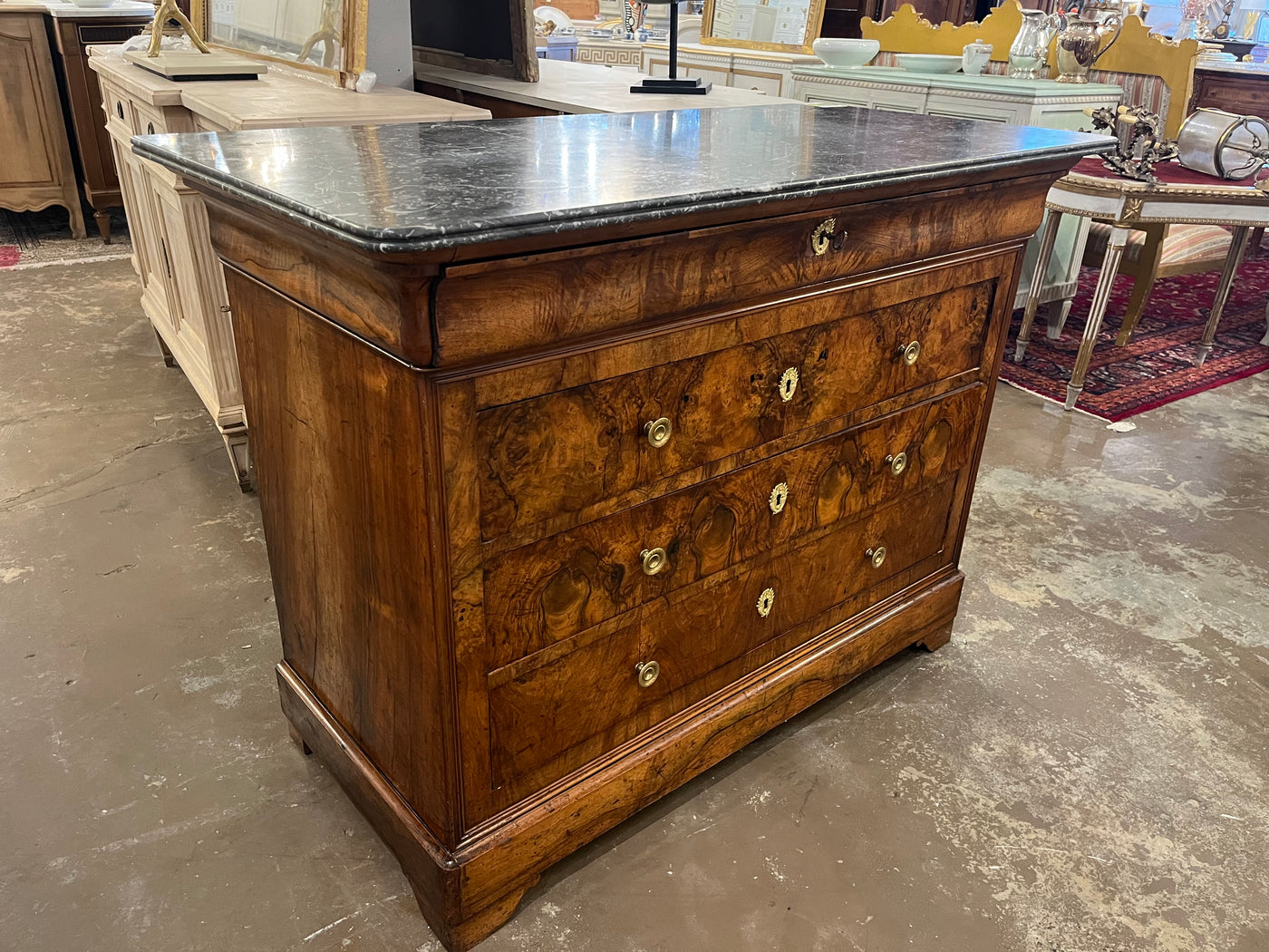 Louis Philippe Chest with Black Marble Top