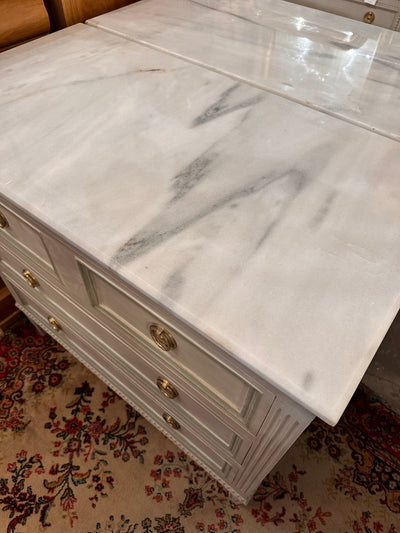 Antique Marble Top Swedish Chest | Le Chateau | European Luxury Furniture in Atlanta