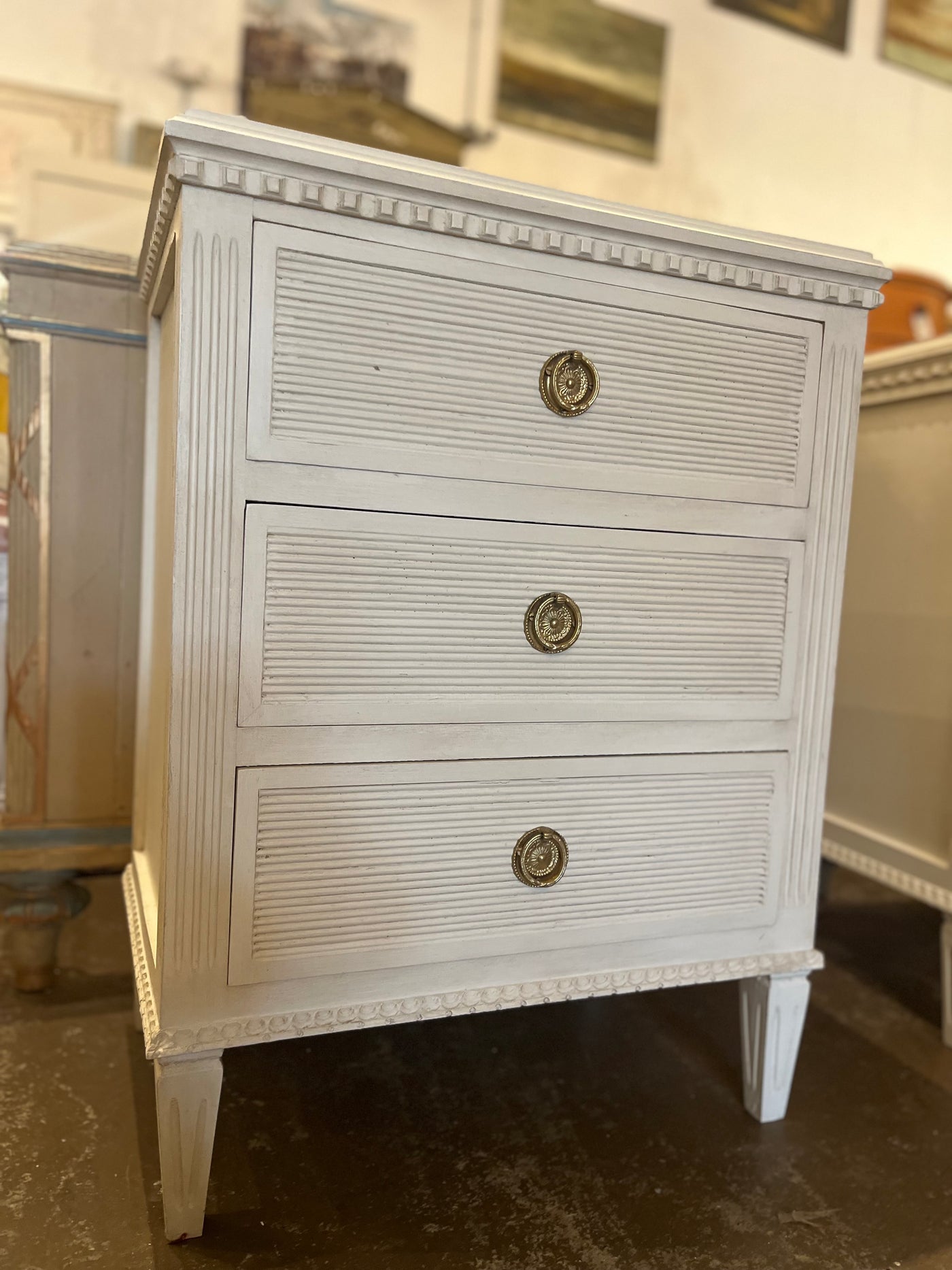 Swedish Horizontal Reeded Nightstand