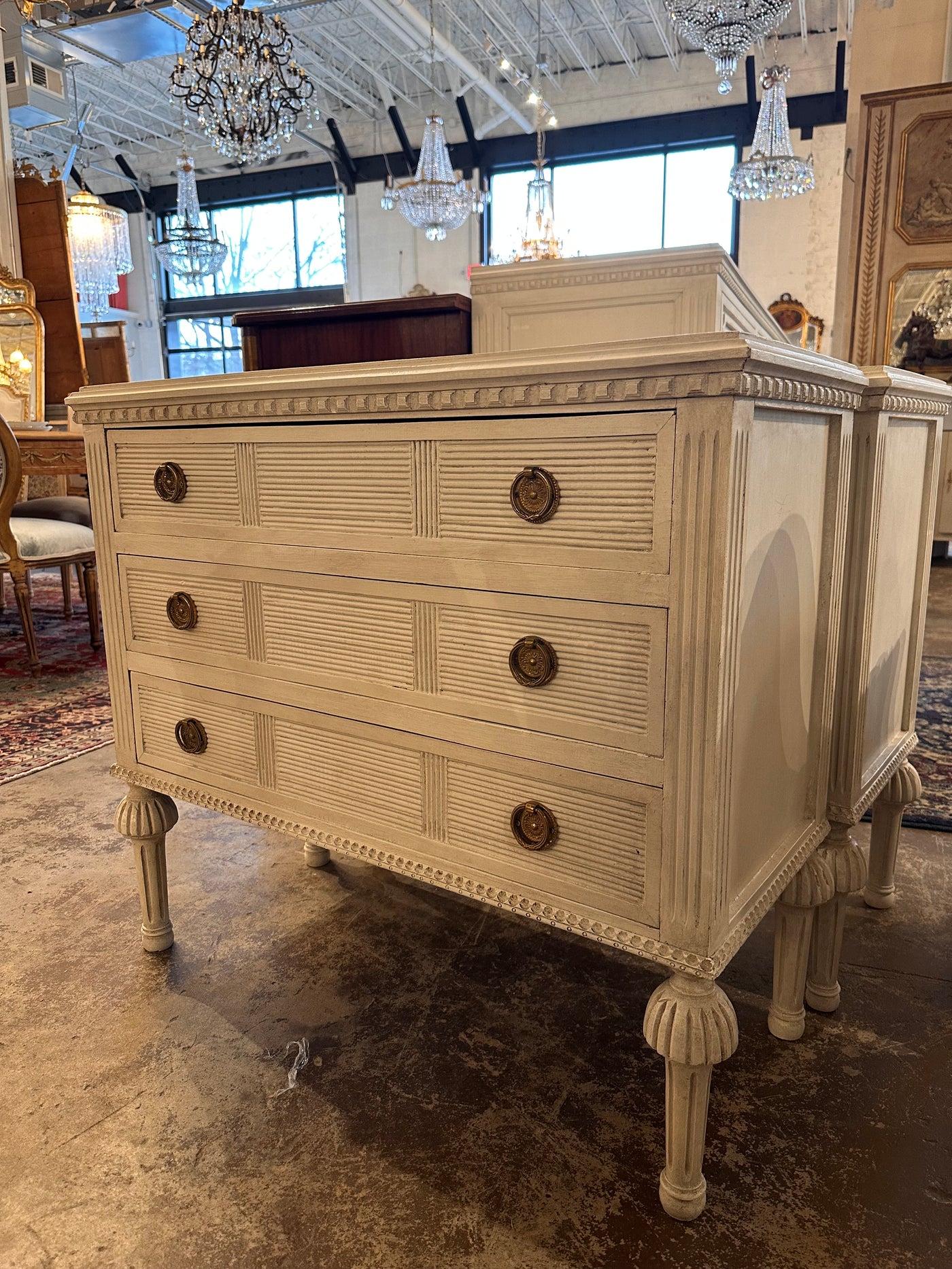 Antique Swedish Ballerina Leg Chest | Le Chateau | European Luxury Furniture in Atlanta