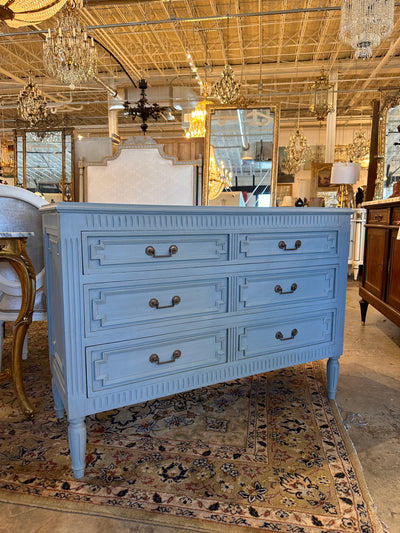 Antique Swedish Chest in Blue | Le Chateau | European Luxury Furniture in Atlanta