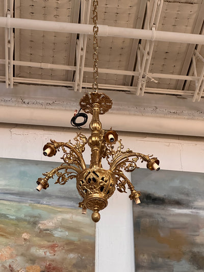 Small Solid Brass Chandelier