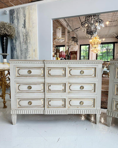 Swedish Chest of Drawers with Block Drawer Detail | Le Chateau | European Luxury Furniture in Atlanta