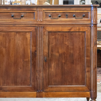 Louis XVI Wood Sideboard – Fluted Columns & Square Pulls