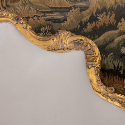 Louis XV Gilded Ornate King Bed Set – Sculpted Trim with Carvings & Soft White Velvet