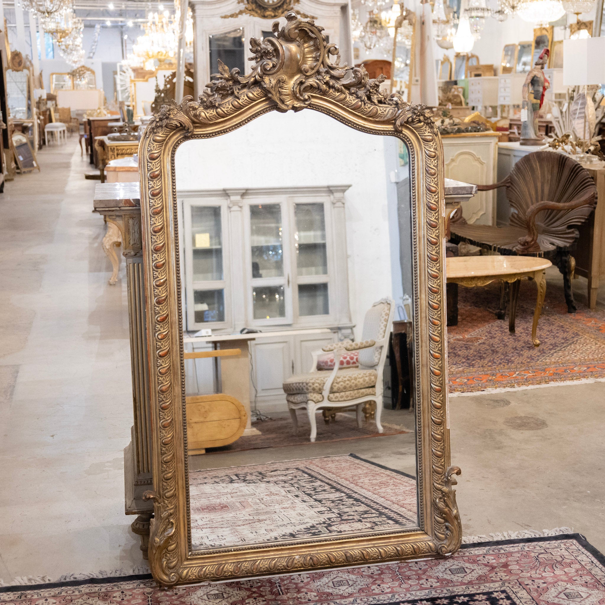 18th Century Ornate French Gilded Mirror – Acanthus Leaf Frame & Shell ...