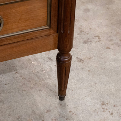 18th century Louis XVI Chest – Brass Trim & White Marble Top