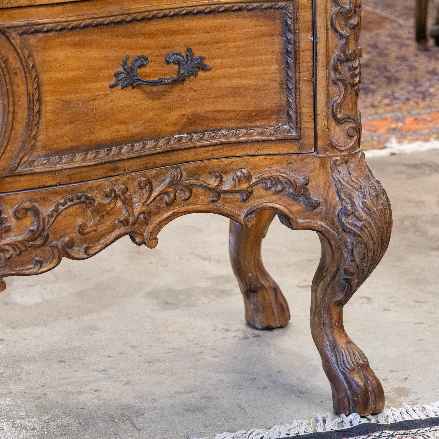 18th-century Louis XV Chest – Ornate Rocaille Carvings