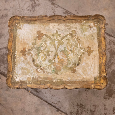 Hand-Painted Italian Nesting Tables – Scalloped Edges & Floral Detailing