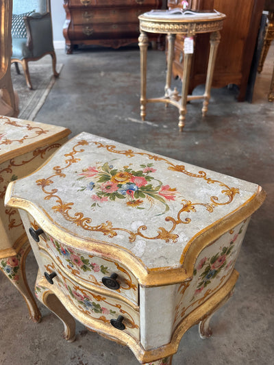 Pair of Small Hand-Painted Antique French Side Tables | Le Chateau | European Luxury Furniture in Atlanta