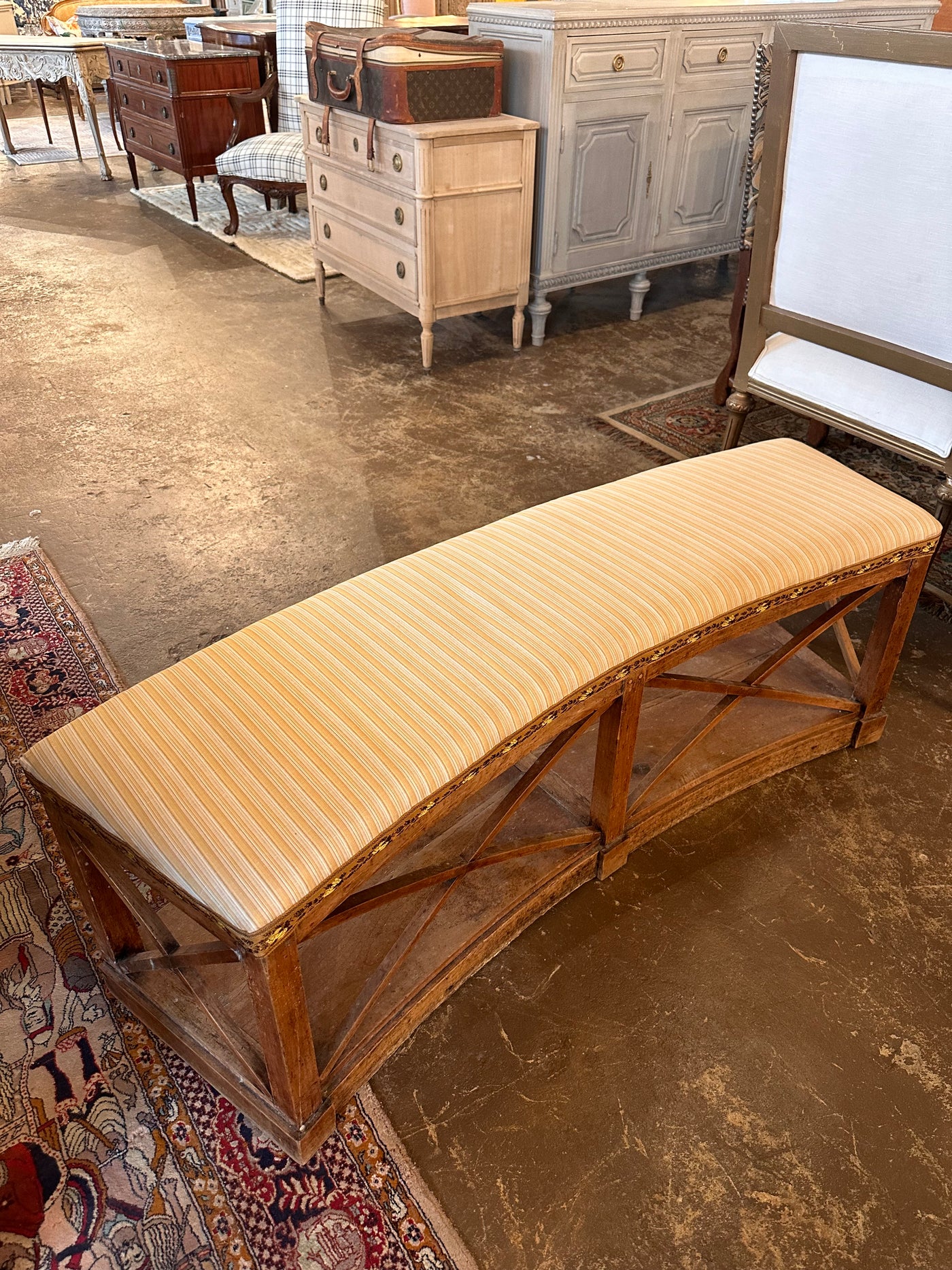 Curved French Bench | Le Chateau | European Luxury Furniture in Atlanta