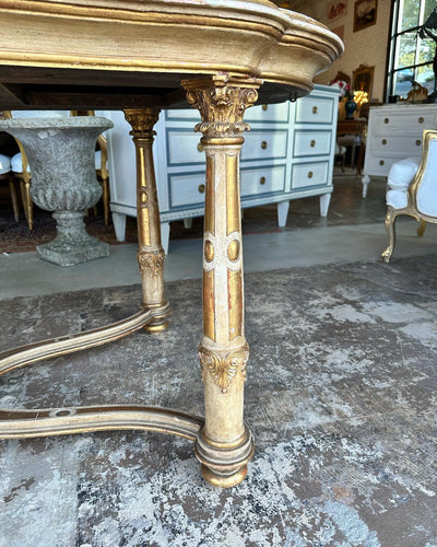 Antique French 17th Century Marble Top Center Table