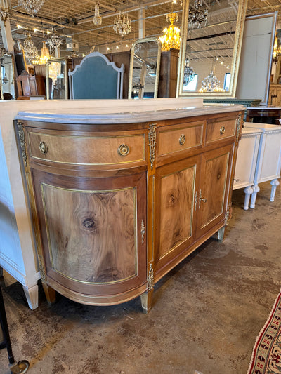 19th Century Burl Wood Demilune Buffet