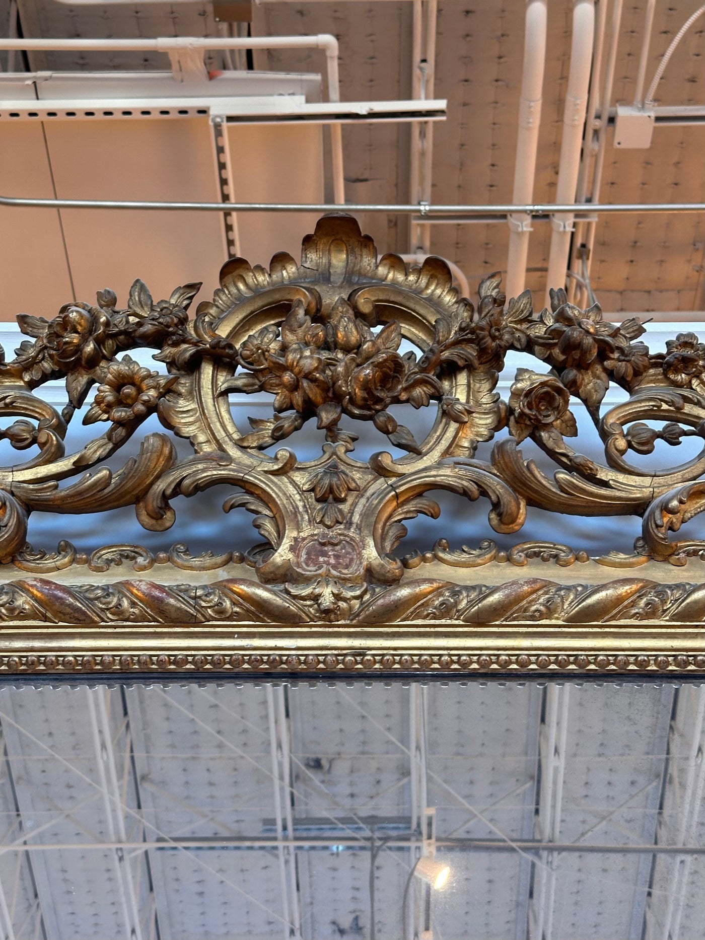 18th Century Heavy Carved Mirror