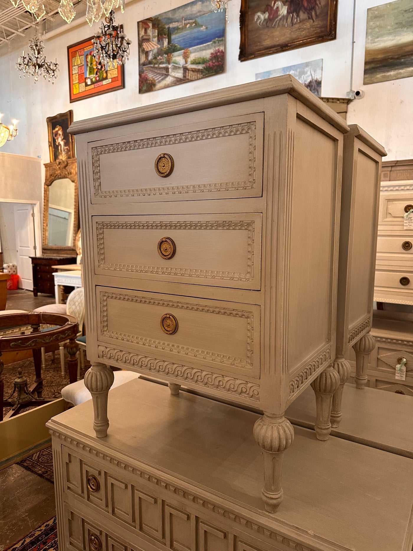 Nightstand with Rope Swirl Trim & Ballerina Legs