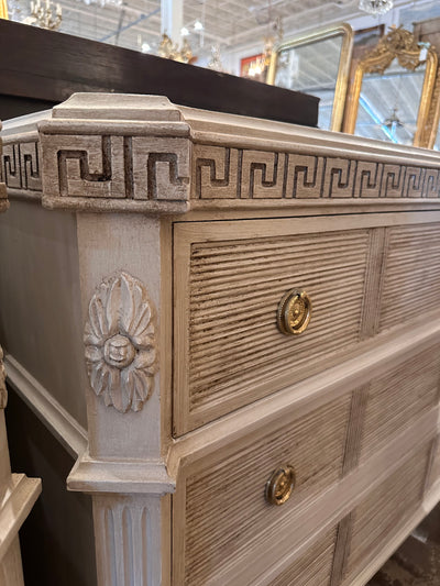 Swedish Chest with Greek Key and Reeded Details