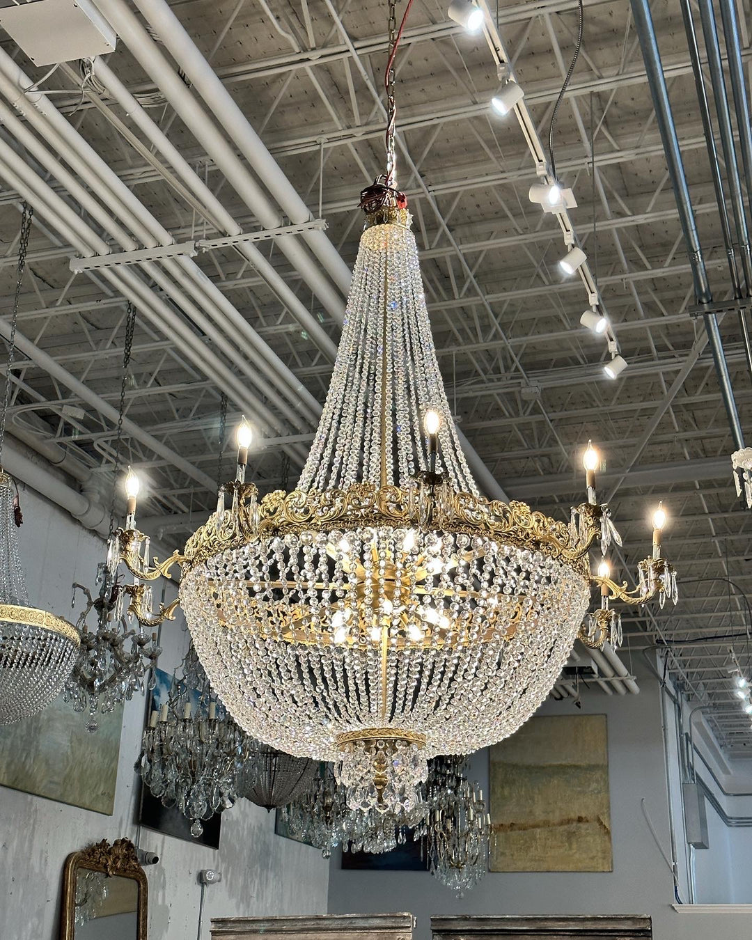 French Empire Basket Chandelier with Candelabras – Le Chateau