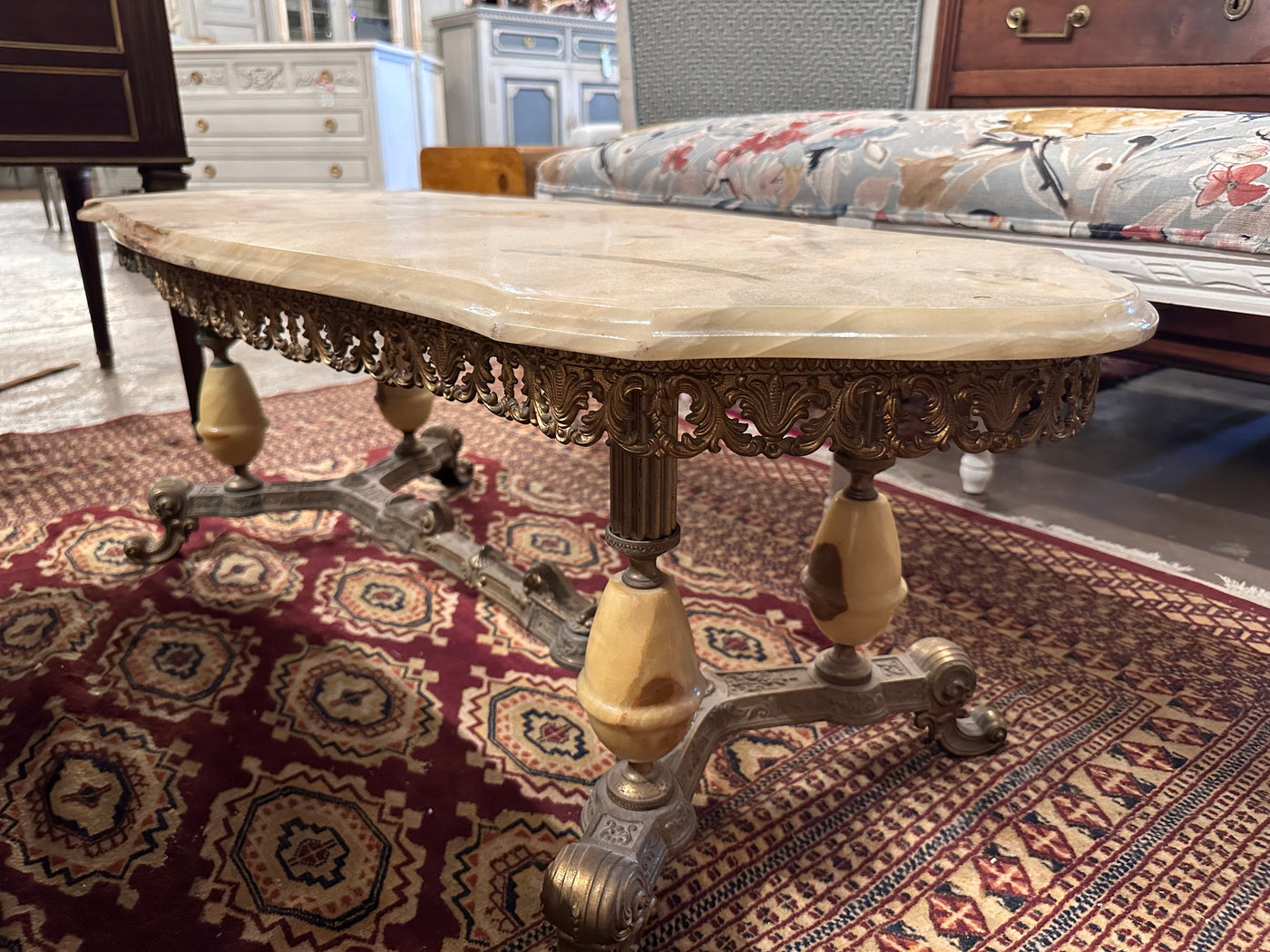 Brass Base Onyx Coffee Table | Le Chateau | European Luxury Furniture in Atlanta