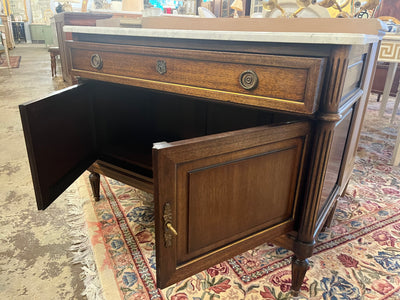 Rounded Corner Cabinet with Marble Top