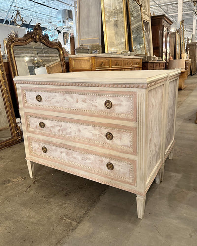 Swedish Pink & White Chest with Textured Finish