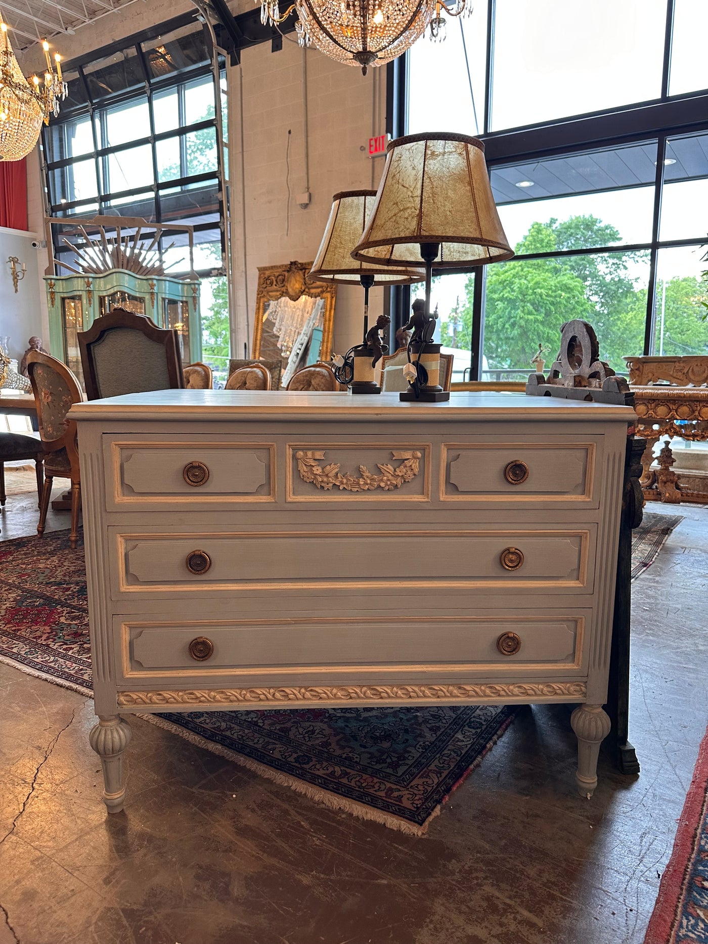 Swedish Chest with Carved Detailing