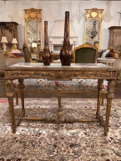 Antique French Ornate Console with Marble Top | Le Chateau | European Luxury Furniture in Atlanta