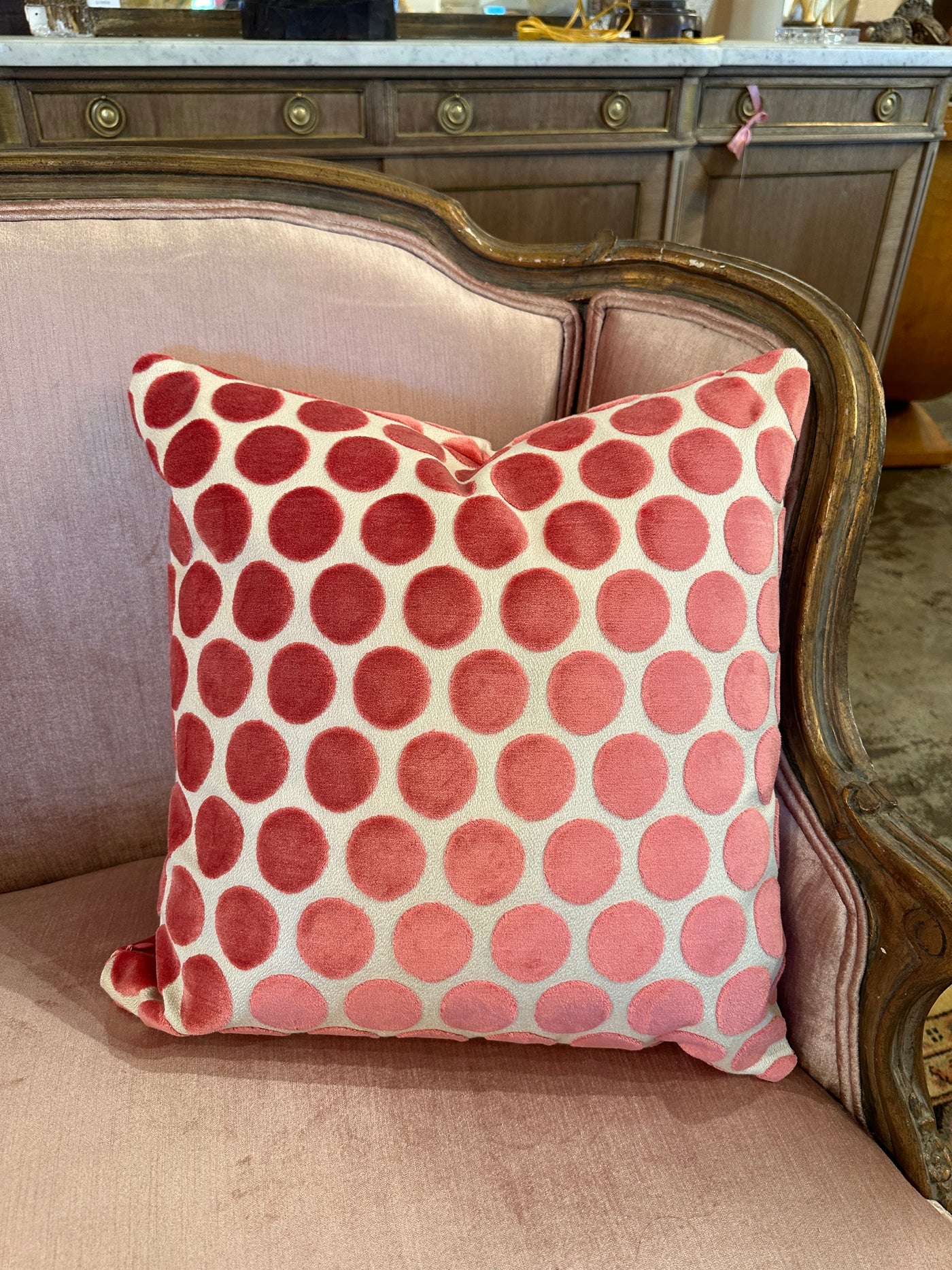 Hot Pink Polka Dot Pillow