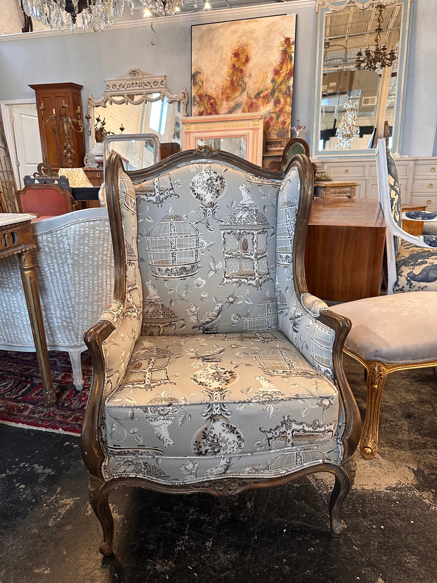 Wingback Chair French Country Arm Chair French Bergère Wingback