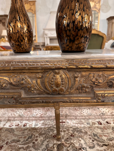 Antique French Ornate Console with Marble Top | Le Chateau | European Luxury Furniture in Atlanta