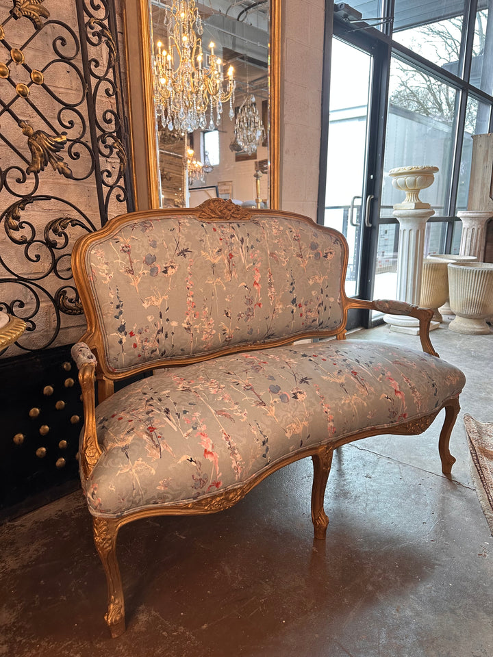 Antique French Louis XV Floral Settee – Le Chateau