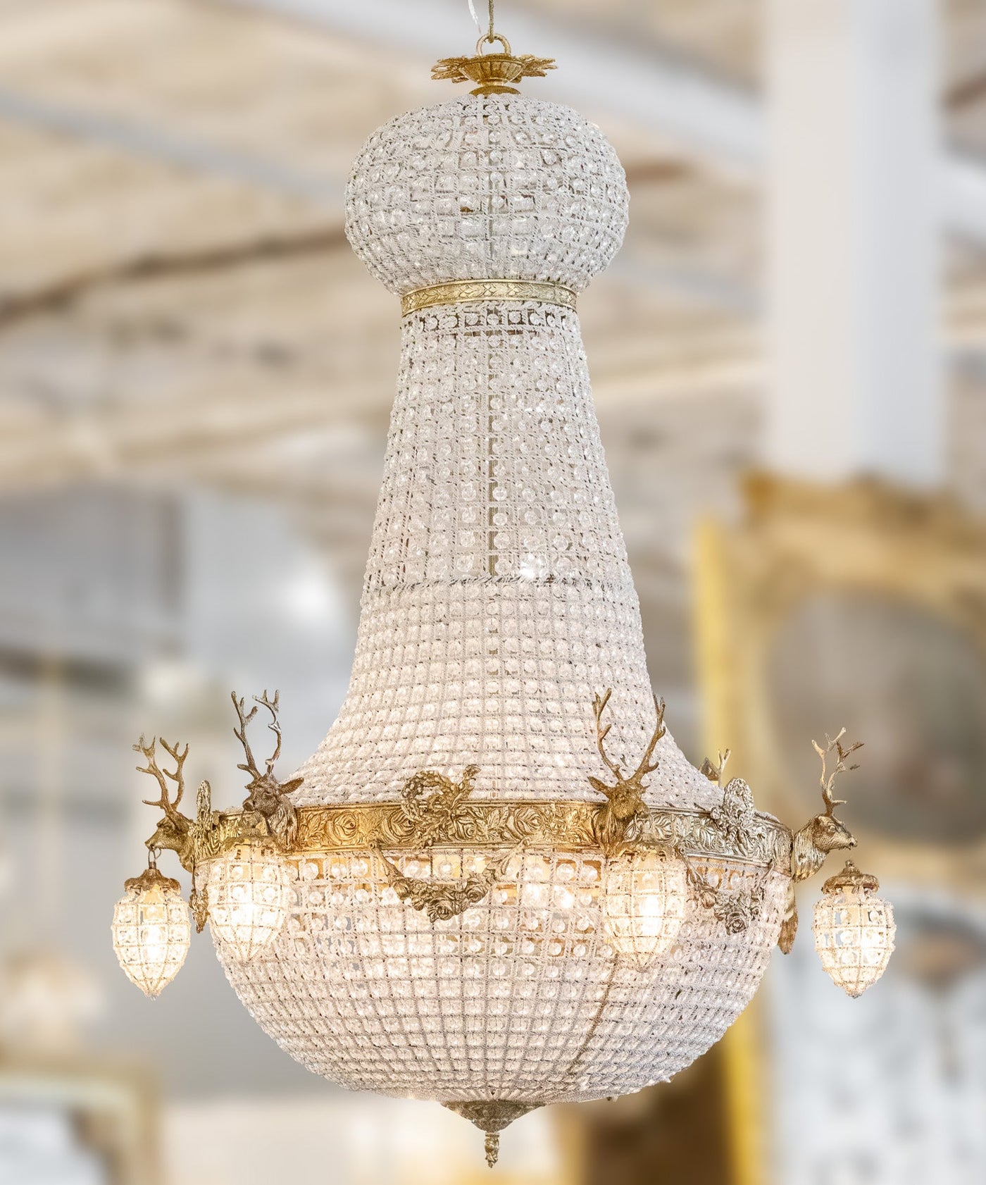 Grand Deer Head Empire Chandelier - Empire Chandeliers | Le Chateau (Atlanta, GA) • 1