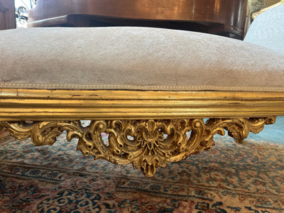 French Love Seat with Detailed Carving