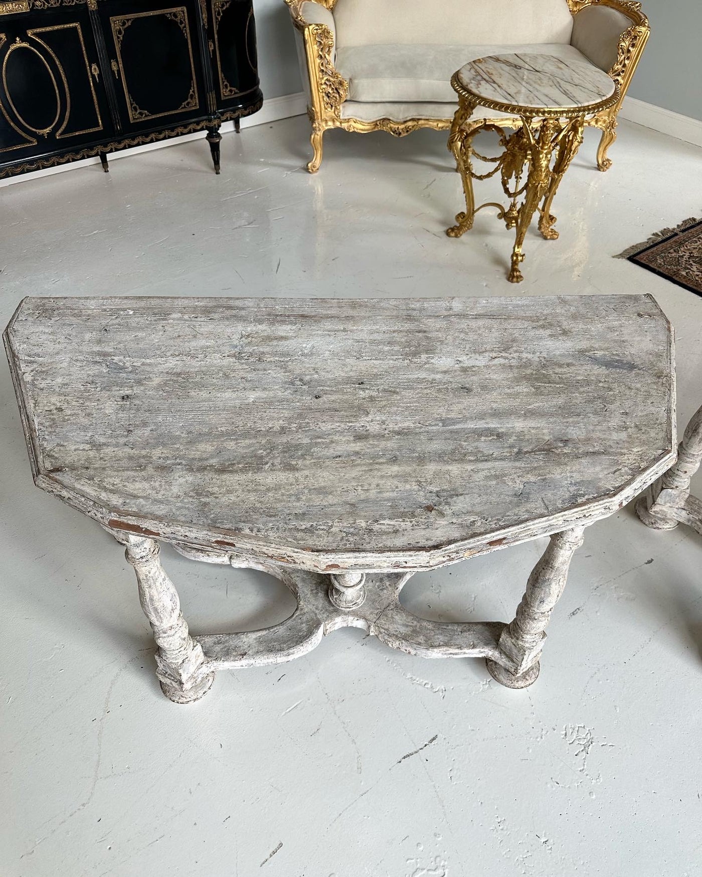 18th Century Whitewash Console Table | Le Chateau | European Luxury Furniture in Atlanta