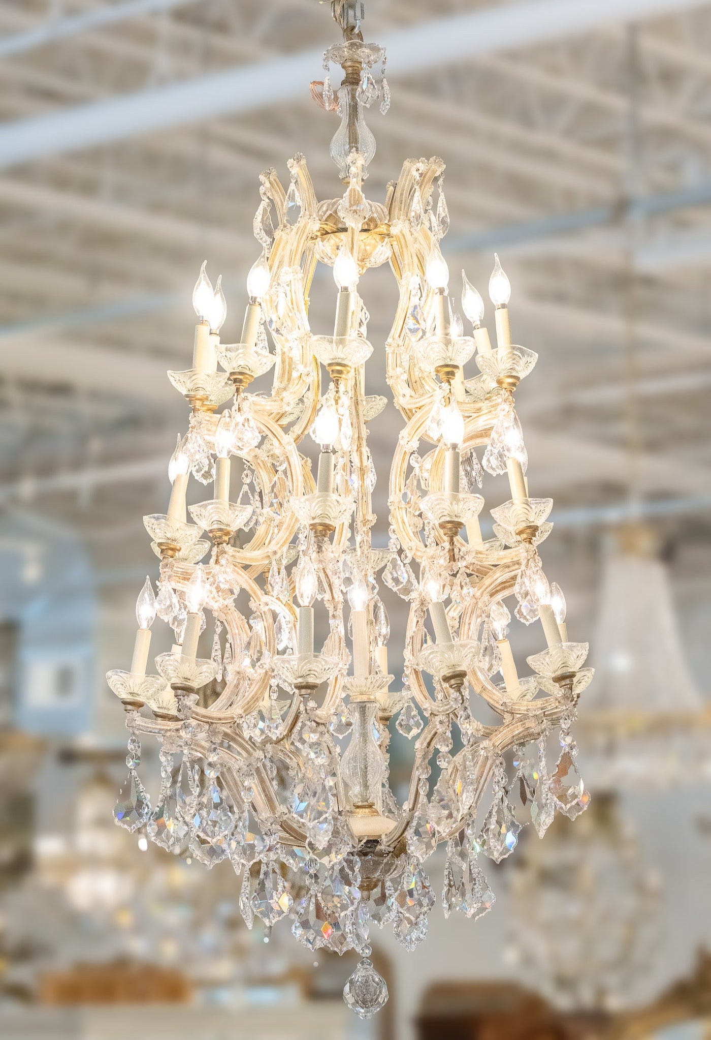 Grand Maria Theresa Cage Chandelier – Swarovski Crystal Draping