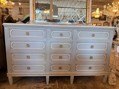 Swedish 12 Drawer Dresser with Open Trim