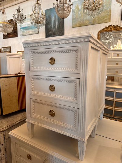 Swedish Beaded Front Small Nightstand | Le Chateau | European Luxury Furniture in Atlanta