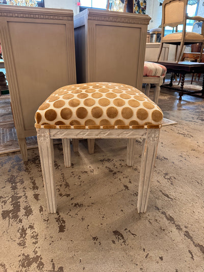 Louis XVI Small Gold Polka Dot Stool