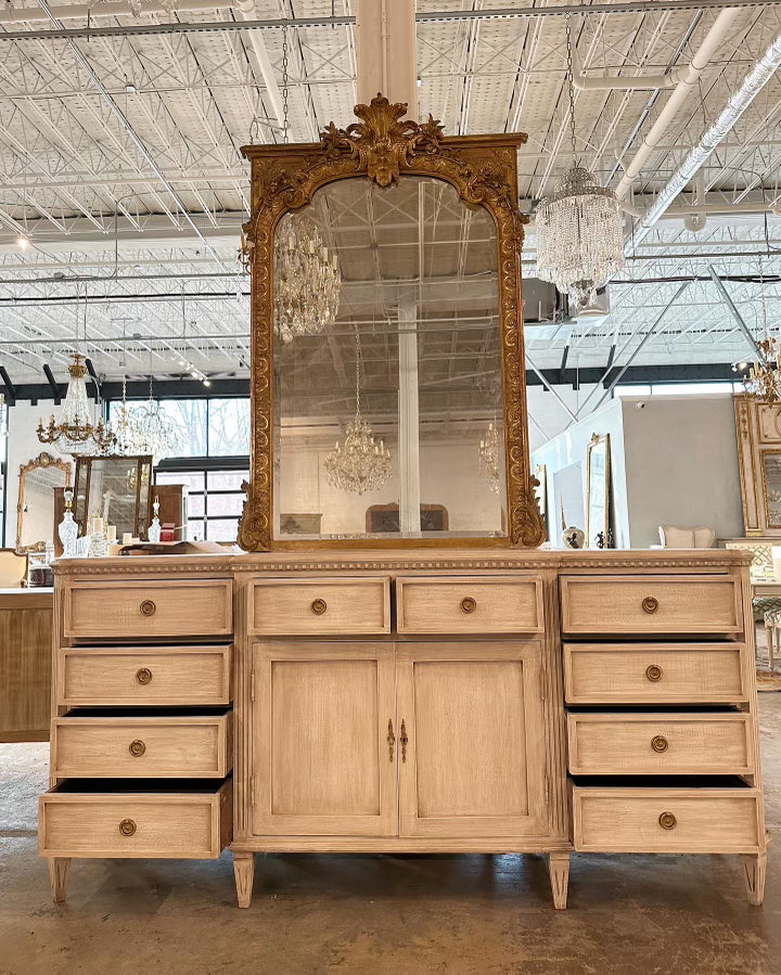 Swedish Dresser with Canted Corners in Natural Wood Finish | Le Chateau | European Luxury Furniture in Atlanta