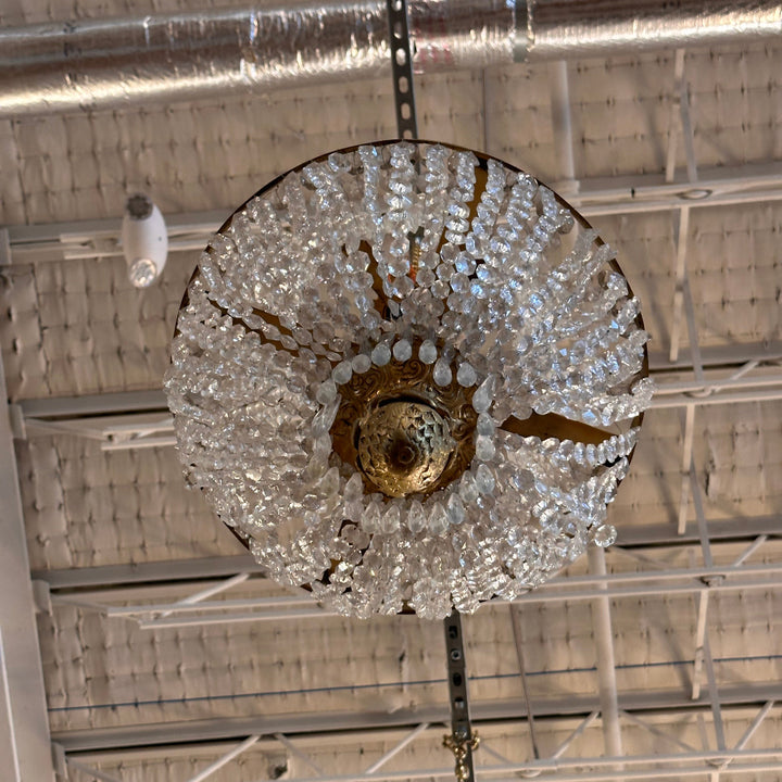 Petite French Empire Basket Chandelier – Small Beaded & Icicle